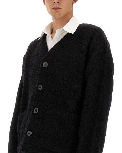 Our Legacy Black Cardigan V-Neck Mohair Jumpers for men