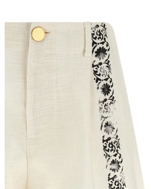 Alberta Ferretti White Linen Bermuda Shorts