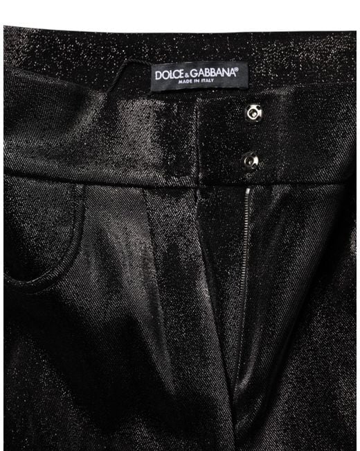 Dolce & Gabbana Black Shiny Slim Pants