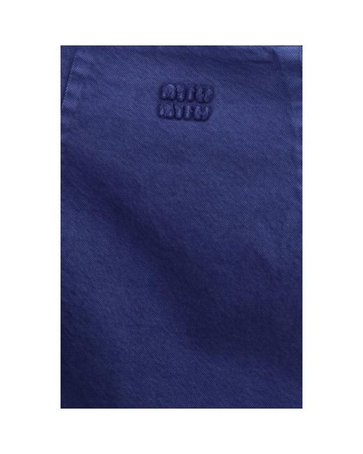 Miu Miu Blue Cotton Casual Dress
