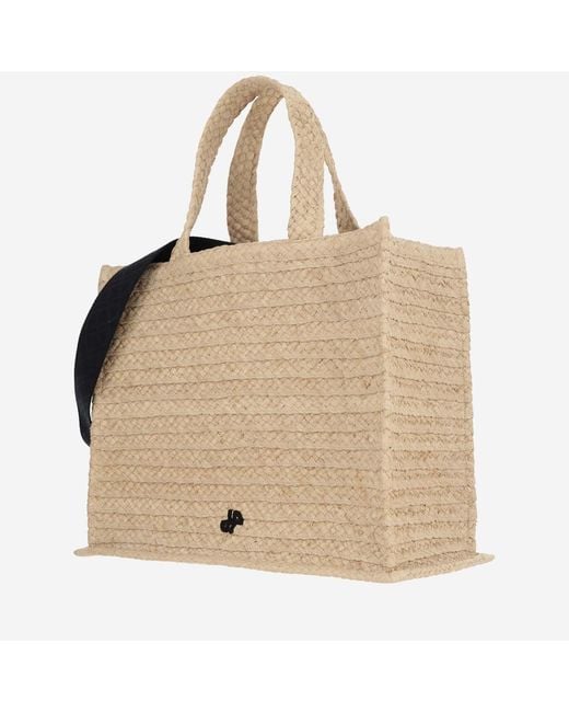Patou Natural Large Jp Tote Bag Raffia Shoulder