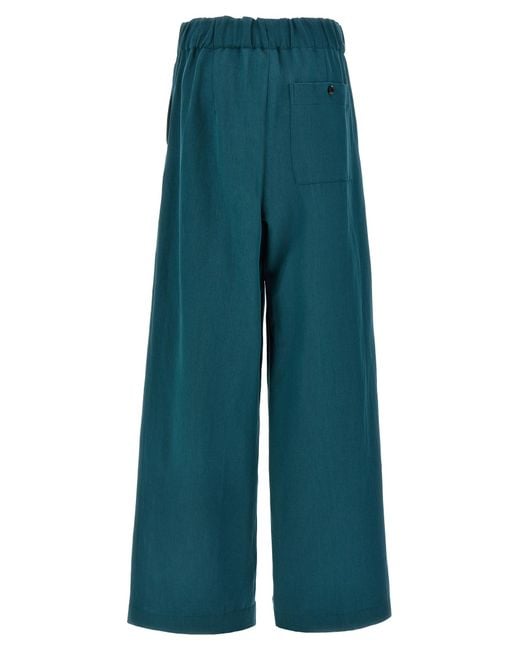Dries Van Noten Blue Pila Pants Wool Pi Polyamide