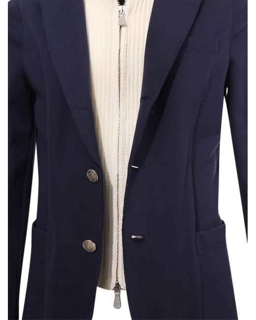 Eleventy Blue Single-Breasted Jacket for men