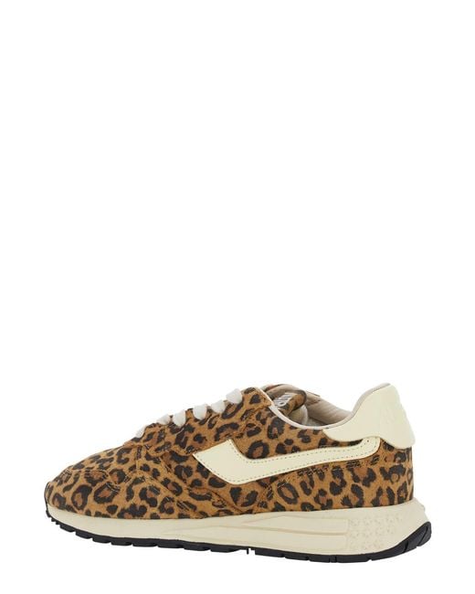 Autry Brown And Sneakers With Animalier Print