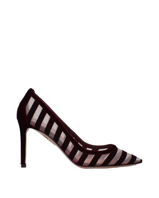 Aquazzura Brown Transparent Velvet/Merlot Décolleté