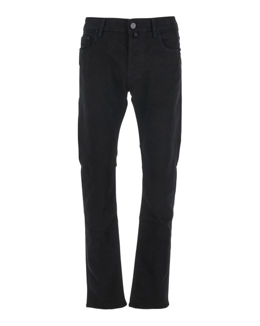 Jacob Cohen Black 'Bard' Jeans With Belt Loops And Logo Patch On The Rear for men