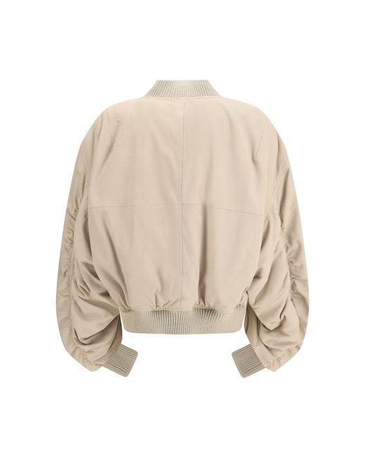 Rick Owens Gray Bomber Jacket Secchia Flight Lamb Leather