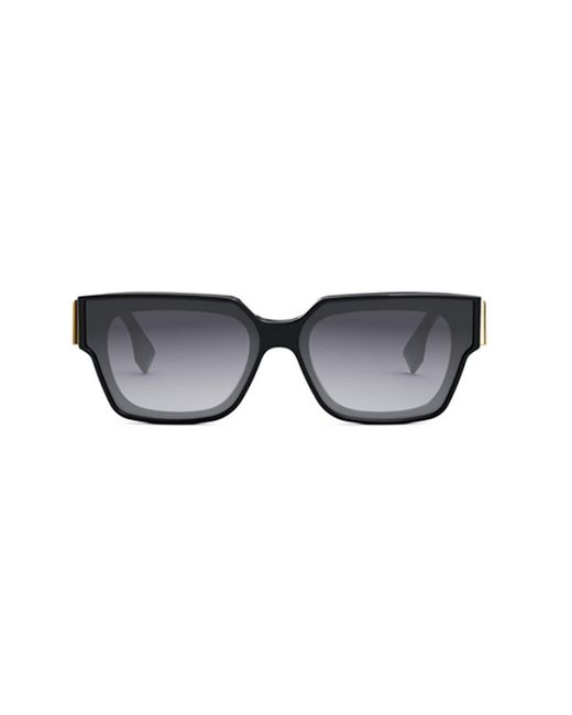 Fendi Gray Rectangular Frame Sunglasses
