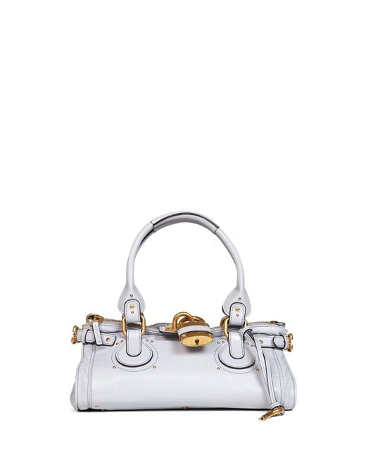 Chloé White Greyish Paddington Shoulder Bag