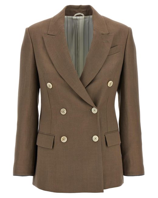 Brunello Cucinelli Green Blazer Twill Fluid