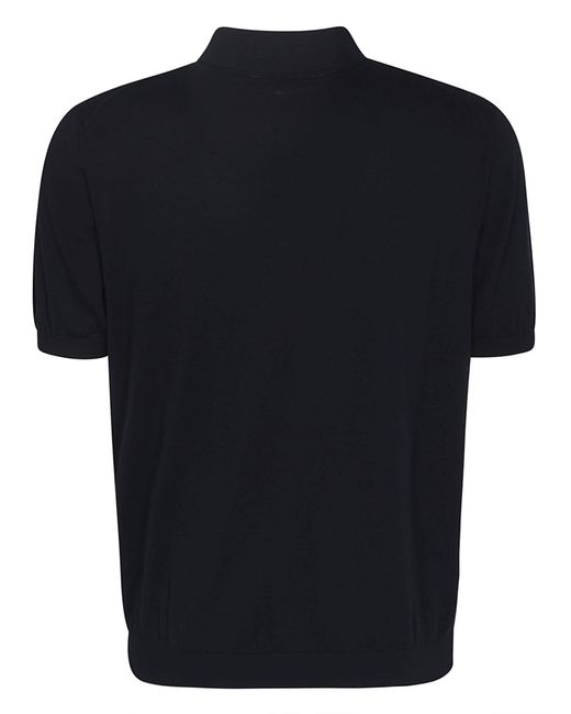 Drumohr Black Short-Sleeved Polo Shirt for men