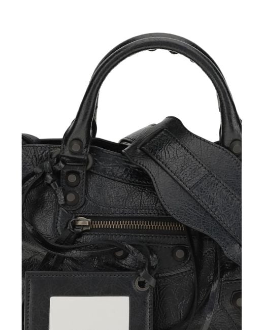 Balenciaga Black Shoulder Bag Le City Mini Lambskin Leather