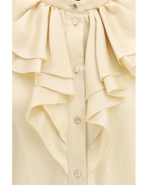 Gucci Yellow Beige Silk Shirt