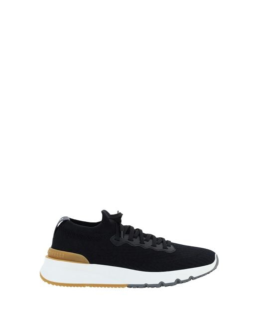 Brunello Cucinelli White Cotton Sneakers Upper: Cotton; Sole: Rubber for men