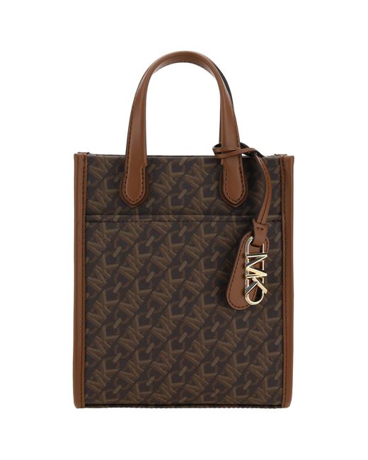 MICHAEL Michael Kors Gigi Brown Cotton Blend Bag Lyst UK