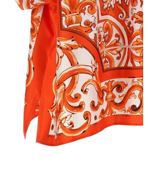 Dolce & Gabbana Orange Silk Blouse