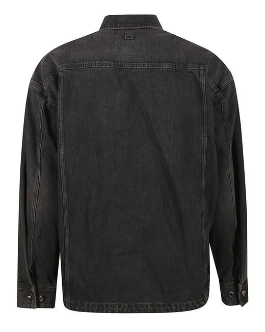 Wooyoungmi Black Relaxed Fit Denim Shirt With Vintage Appeal for men