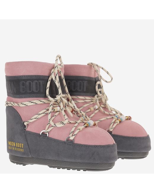 Moon Boot Gray Icon Low Boots Leather