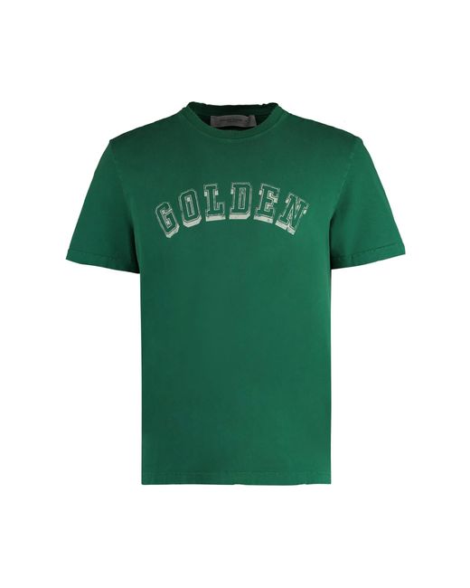 Golden Goose Deluxe Brand Green Cotton Crew-neck T-shirt for men