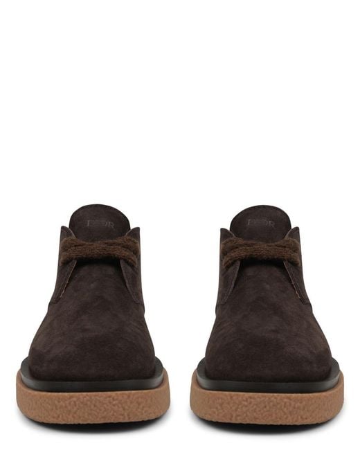 Dior Brown Boots Suede Leather for men