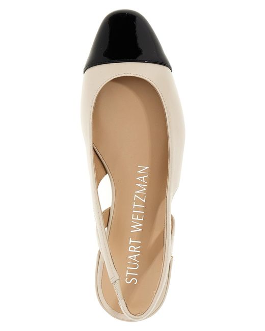 Stuart Weitzman Natural Slick Slingback Ballet Flats Flat Shoes
