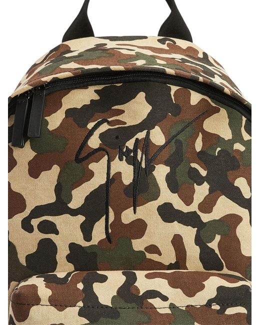 Giuseppe Zanotti Black Bud Camouflage Logo Backpack Bags Backpacks for men
