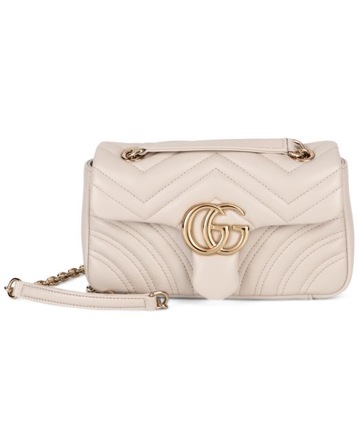 Gucci Natural Shoulder Bag Gg Marmont Matelassé Lamb Skins Handbags