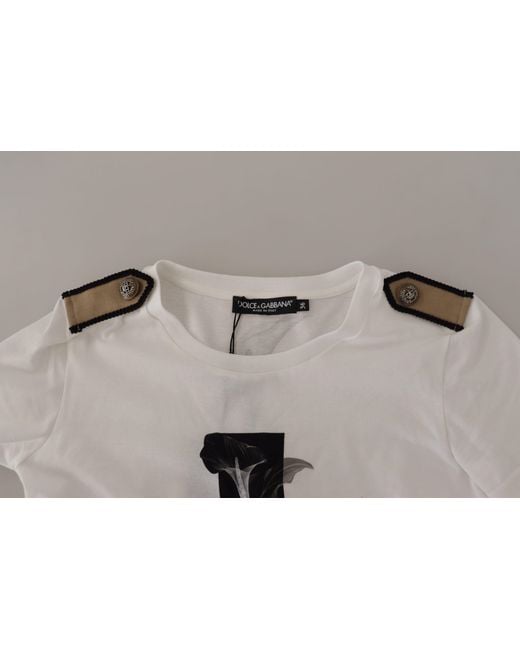 Dolce & Gabbana Multicolor Elegant Floral Crewneck Cotton Tee