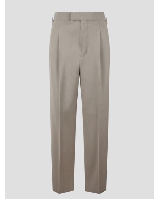 AMI Gray High Waist Large Trousers for men