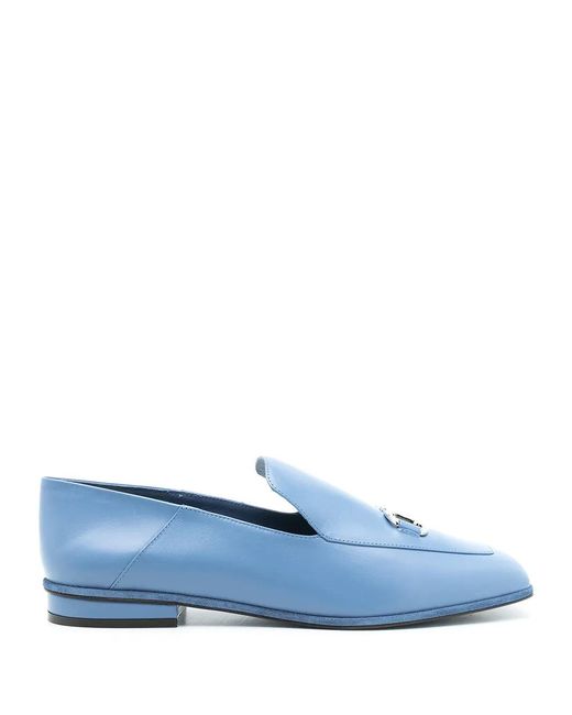 Ferragamo Blue Square Toe Loafers