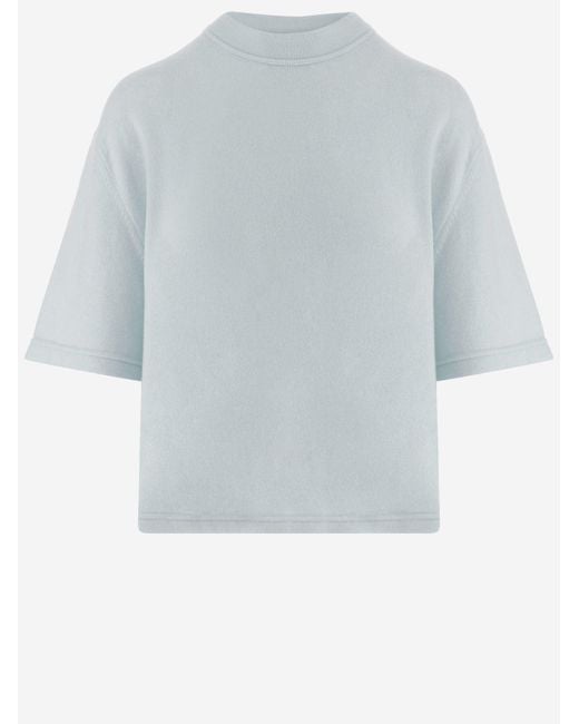 Sa Su Phi Blue Cashmere Short-Sleeved Sweater