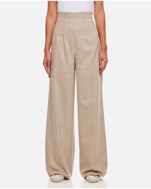 Max Mara Natural Venas High Waisted Wide Leg Trousers