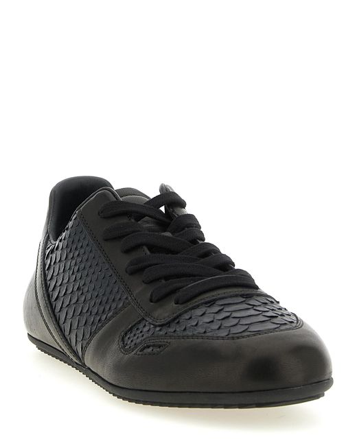 Rick Owens Black Lamb Leather Low Top Sneakers for men