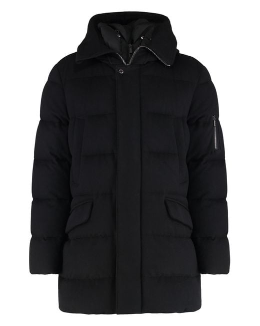 Moorer Black Davide Hooded Parka for men