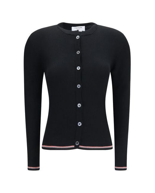 Thom Browne Blue Ribbed Merino Wool Cardigan Ovis Aries Sweater