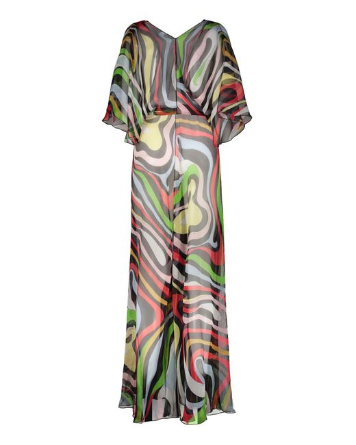 Emilio Pucci Multicolor Printed V-Neck Robe