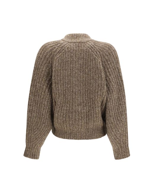 Brunello Cucinelli Brown Sequin Cardigan