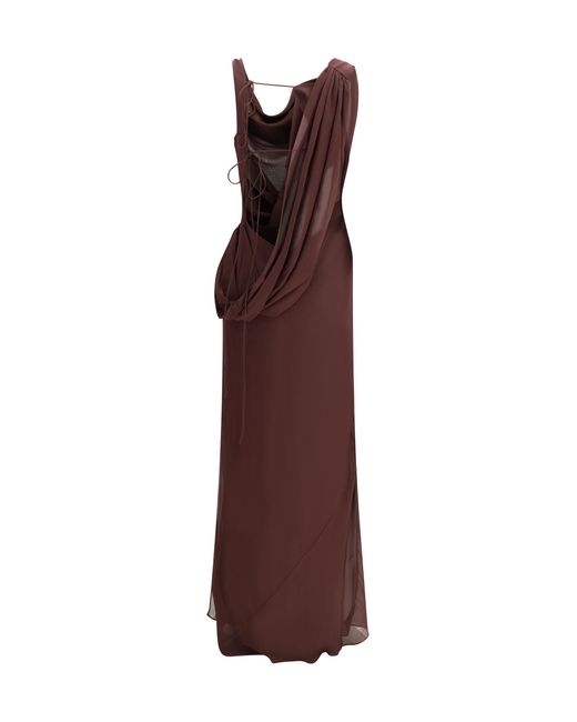 ANDAMANE Purple Long Dress Minerva Silk