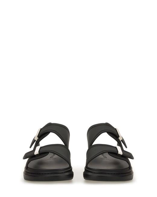 Alexander McQueen Black Hybrid Double Buckle Sandal for men