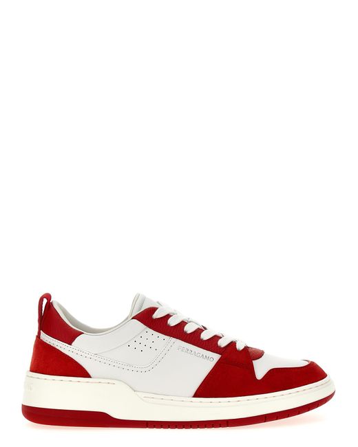 Ferragamo Red 'Dennis' Sneakers for men