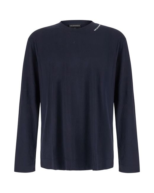 Emporio Armani Blue T-Shirt .L Modal T-Shirts for men