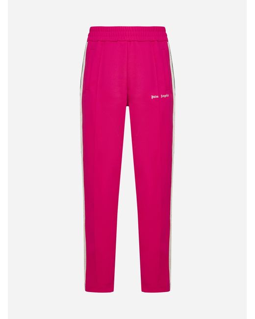 Palm Angels Pink Logo Jersey Track Trousers for men