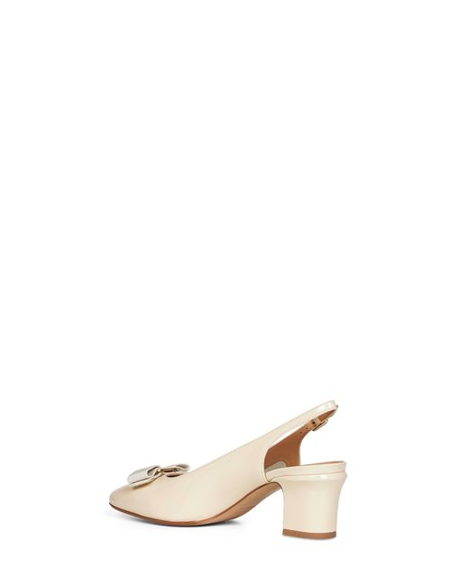 Ferragamo Natural Mascarpone Vara Bow Slingback Pumps