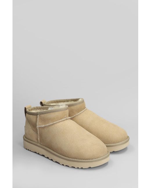 Ugg Natural Classic Ultra Mini Low Heels Ankle Boots