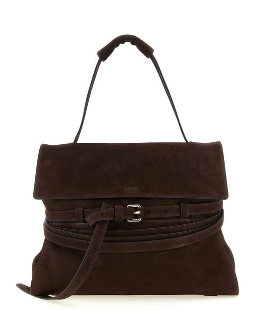 Moschino Brown 'Tie Me' Shoulder Bag