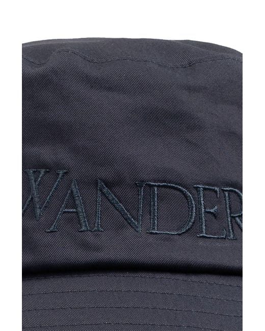 JW Anderson Logo Embroidered Bucket Hat in Blue for Men | Lyst