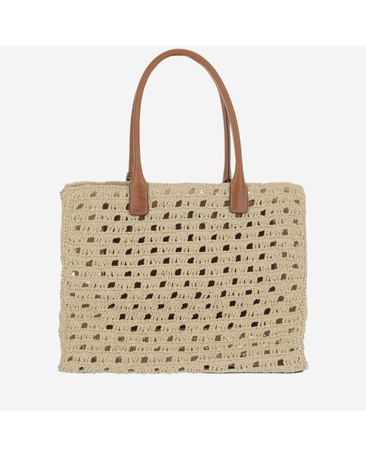 Versace Metallic Canvas Tote Bag Cotton Handbags