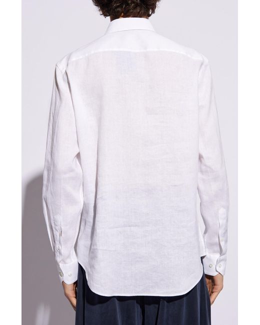 Giorgio Armani White Long-sleeved Buttoned Shirt for men