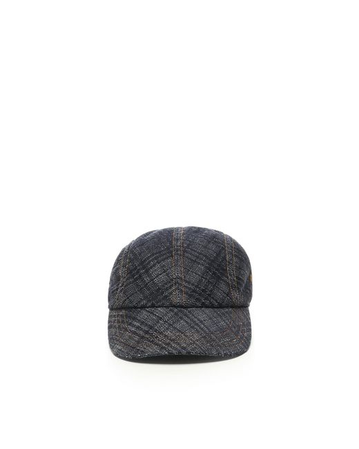 Burberry Gray Baseball Cap Check for men