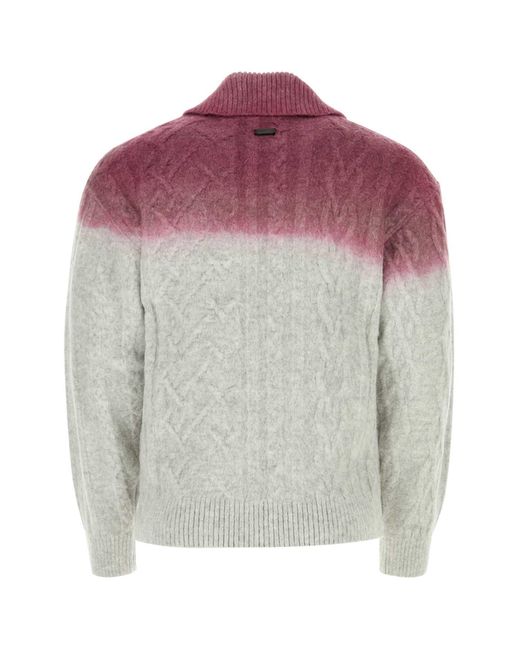 Adererror Gray Two-Tone Stretch Acrylic Blend Sweater for men